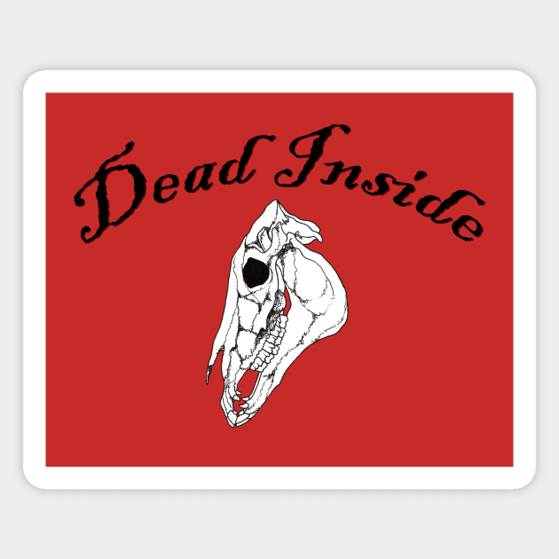 Dead Inside Horse Skull Magnet by Tinker and Bone Studio